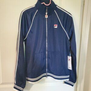 NWT Men's Fila Lavin Navy Blue white stripe track jacket top suit sz M Retro
